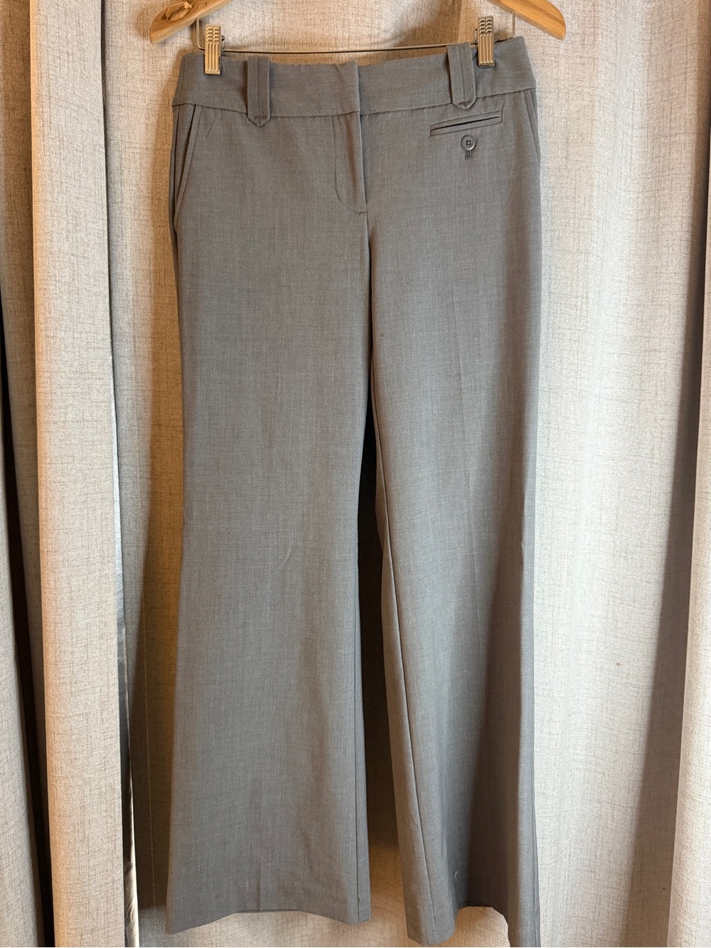 LOFT Wide-Leg Dress Pants in Light Gray